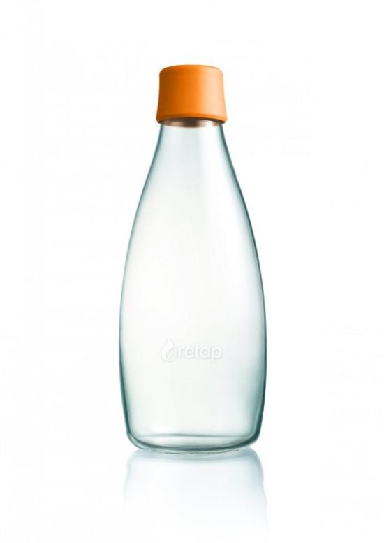 Retap Skleněná lahev (0,8 l) - oranžová - s doživotní garancí výměny při rozbití