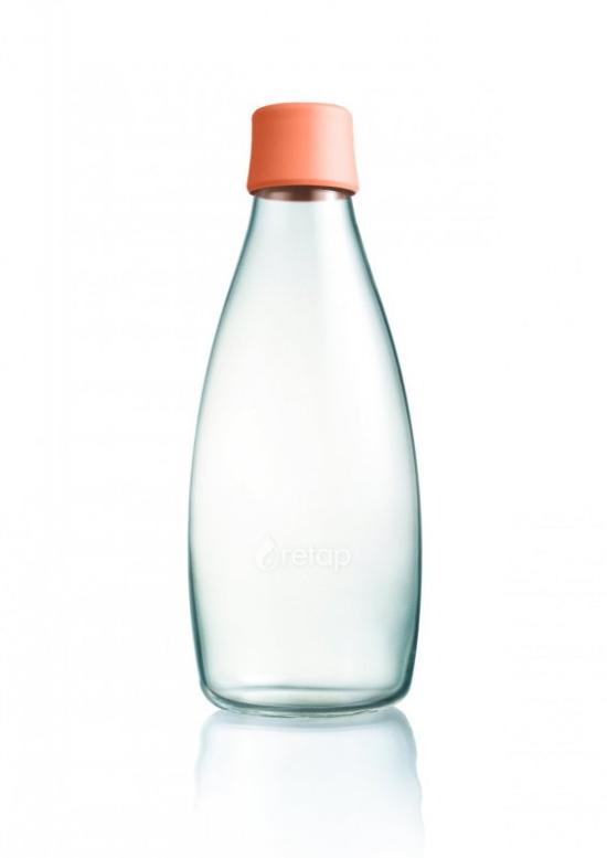 Retap Skleněná lahev (0,8 l) - broskvová - s doživotní garancí výměny při rozbití