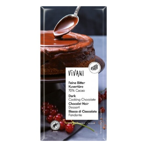 BIO Hořká čokoláda na vaření Vivani 200 g 0l