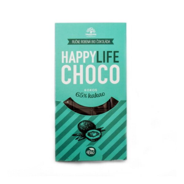 BIO Choco čokoláda 65% hořká s kokosem 70 g 70g