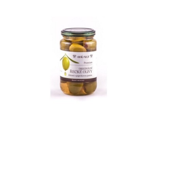 Olivy zelené pasterizované s papričkou 190 g 0l