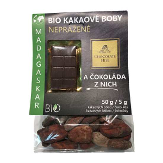 BIO Kakaové boby nepražené + čokoládka Madagaskar 55g 55g